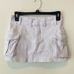 White Mini Cargo Skirt